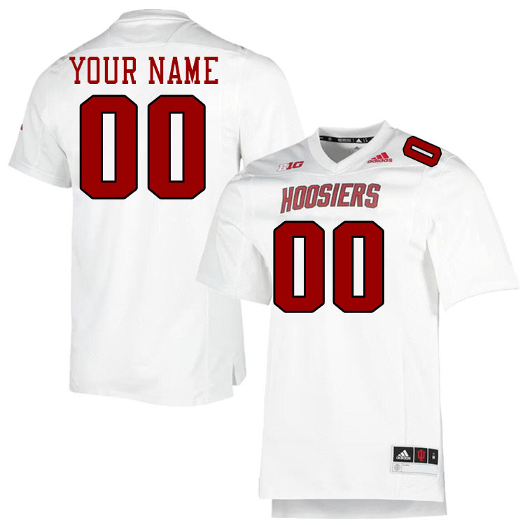 Custom Indiana Hoosiers Name And Number College Football Jerseys Stitched-Throwback White